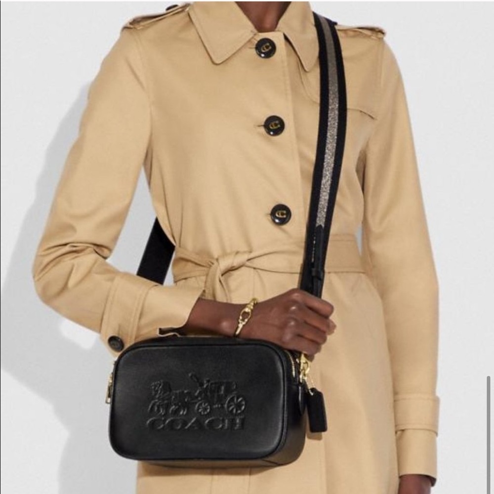 Coach F75818 Jes Crossbody Pebble Leather Black